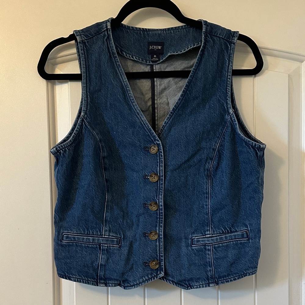 J. Crew Classic Blue Denim Vest